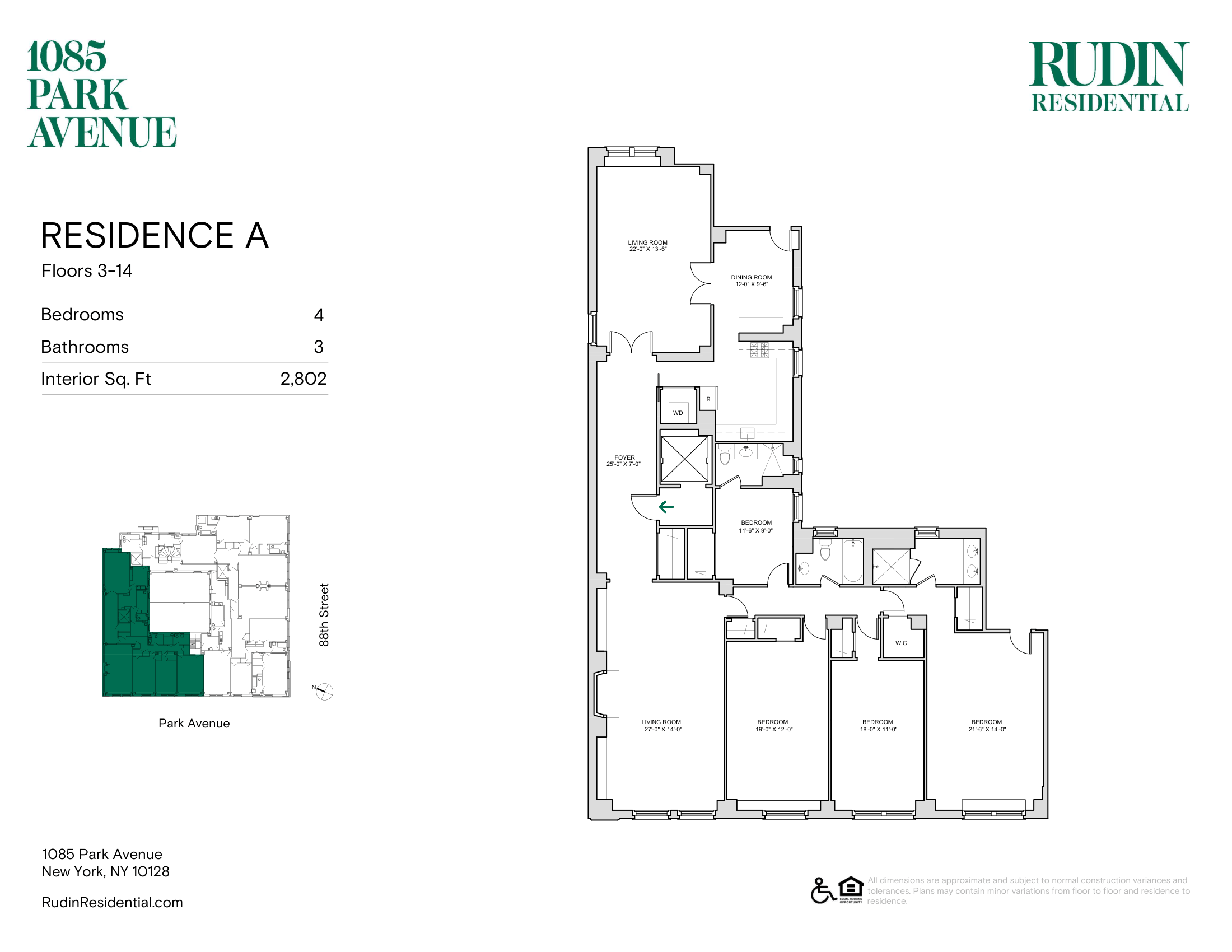 1085 Park Avenue - A Line Floorplan