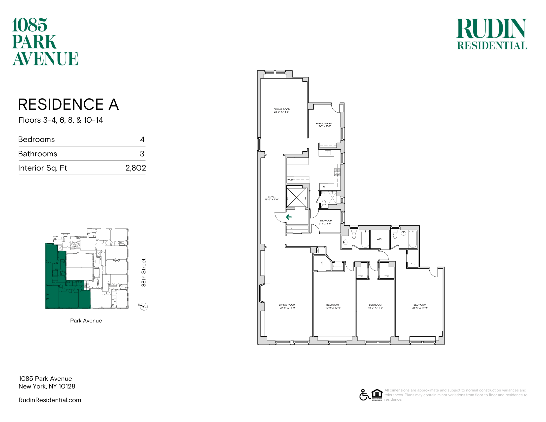1085 Park Avenue A 3-4, 6, 8 & 10-14