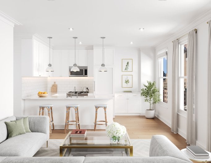 view of a kitchen area