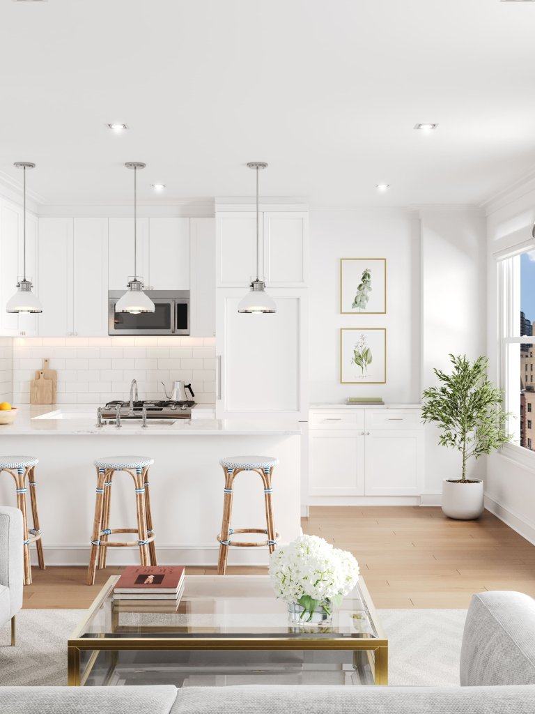 view of a kitchen area