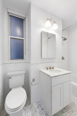 Windowed Marble Tile Bathroom Bathtub Upper East Side Luxury Rental Apartment  UES