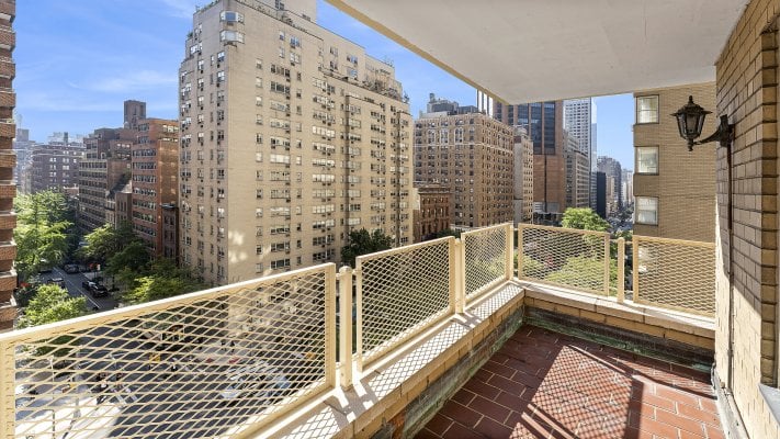 The balcony of a high end NYC apartment rental