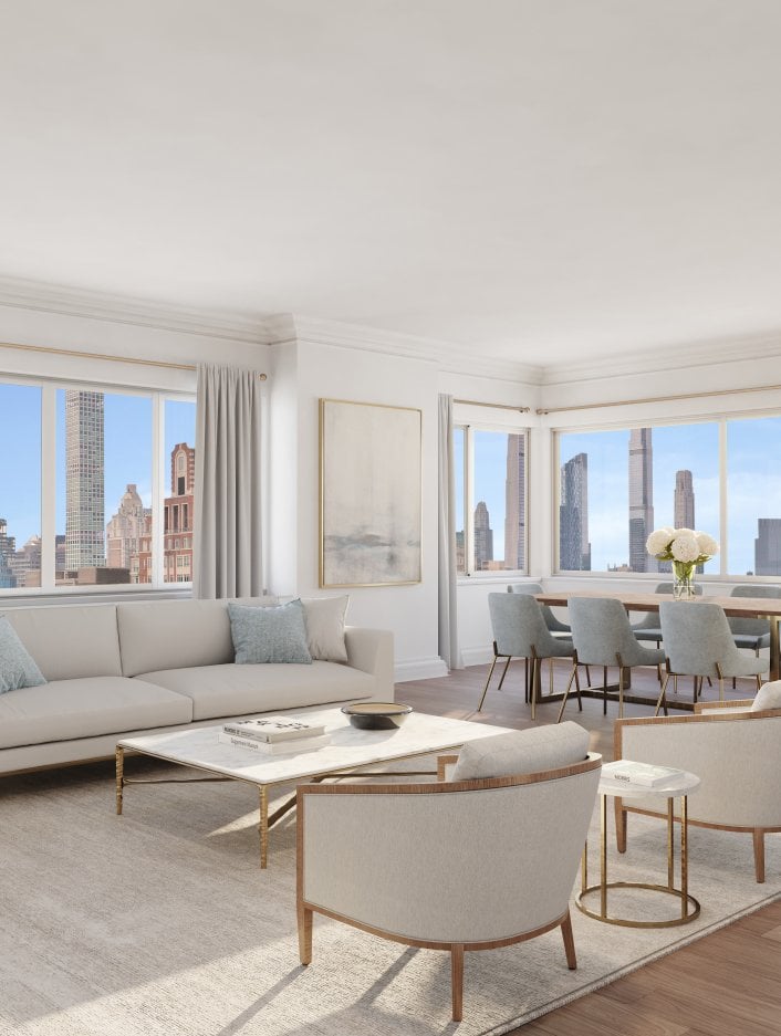 211 East 70th Street Living Room View